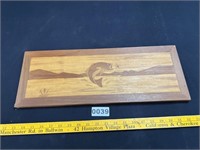 MCM Rosewood Inlaid Wall Plaque