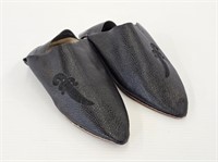 LEATHER MOROCCAN SLIPPERS- ELENA MARKED ON BOTTOM