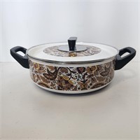 Vintage brown paisley Fancipan enamelware pan