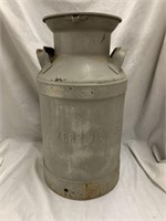 VINTAGE METAL KERR VIEW FARM MILK CAN - 19.5 in