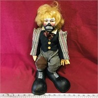 Bisque Hobo Clown Doll (15 1/2" Tall)