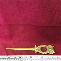 Brass Owl Magnifying Glass / Letter Opener