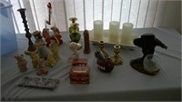 battery powered candles, figures, knick knacks