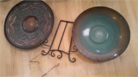 large decor plates and stands