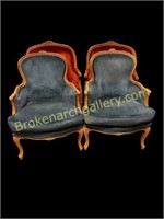 2 Pairs of French Provincial Style Wingbacks