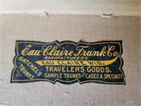 EAU CLAIRE TRUNK CO. STEAMER TRUNK 34" x 19" x 20"