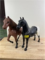 Two large resin horses unmarked
