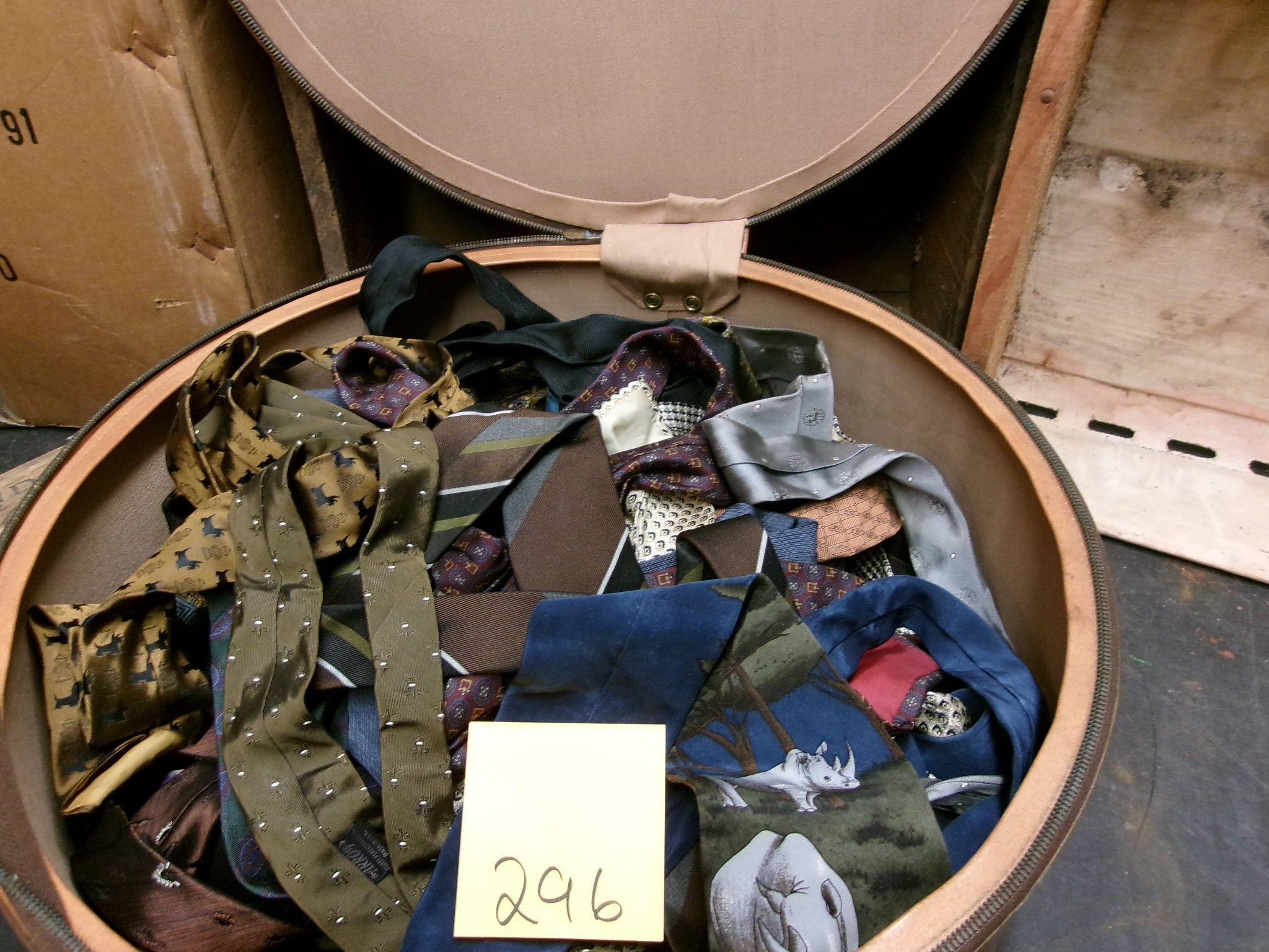 Vintage hat box full of men's ties