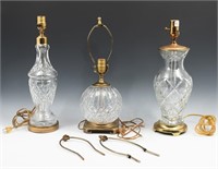 3 PC. WATERFORD CRYSTAL LAMPS