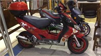 Kymco Super 9S motor scooter bike, red & black,