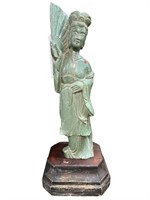 40 in. GREEN STONE ORIENTAL  FIGURE