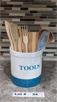 UTENSILS AND STONEWARE HOLDER