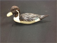 Decorated wooden duck unsigned