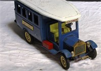 Vintage Metal Friction Toy Bus