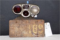 Antique Truck Taillight Assembly and License Plate
