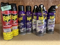 2ct.RAID ant&roach  & 6ct.Raid bed bug sprays