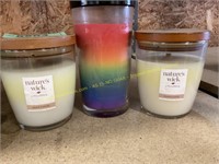 2ct,Natures Wick & Rainbow sprinkles candles