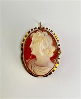 Sterling Cameo 12K Gold Filled Pendant 5 Grams