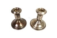 WEIGHTED STERLING SILVER CANDLE STICK HOLDERS