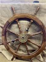 34 inch 8 point wood boat wheel