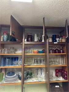 CONTENTS OF UPPER CUPBOARDS IN KITCHEN--
