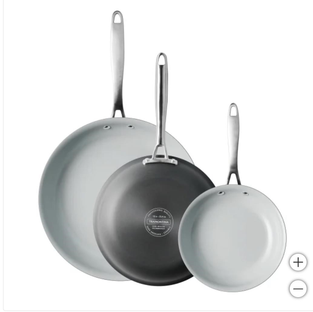 Tramontina 3-pk Anodized Ceramic Fry Pan Set