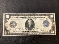 Federal Reserve ten dollar bank note.