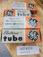 4 BOXES OF GE ELECTRONIC TUBES