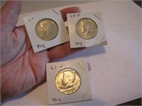1967-1968D & 1969D (40%) Silver Kennedy 1/2 $'s