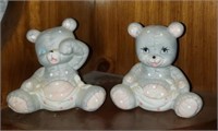 2 Pc Ceramic Bear Figures