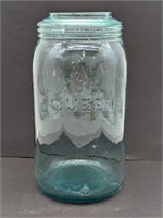 The Queen teal Quart Jar With No Lid