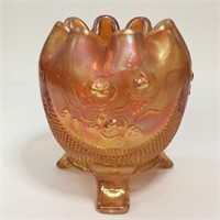 Carnival Glass Footed Rose Bowl