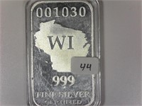 WI One Ounce Silver Bar