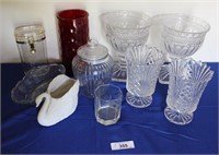 Variety of Glass Vases & Containers