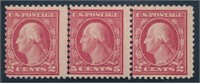 USA #505 EFO IN STRIP OF 3 MINT AVE NH