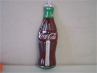 COCA-COLA TIN BOTTLE THERMOMETER - WORKING -