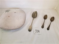 early dinner plate and spoons