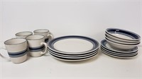 Mainstays Blue and White Dishes for 4