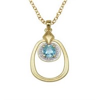 Genuine Blue Topaz & Diamond Accent Pendant