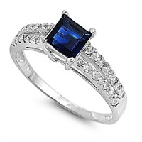 Princess Cut Sapphire Designer Ring