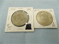 (2) 1972 Eisenhower Dollars - UNC