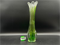 14.5" Green Ombre MCM Swung Vase