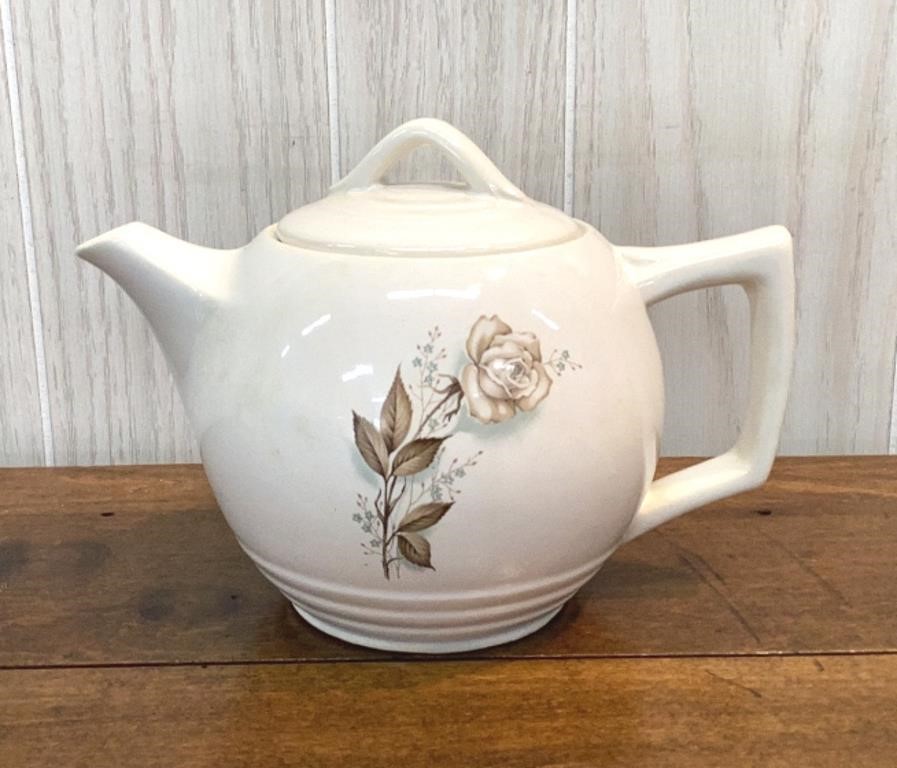 Vintage McCoy Brown Rose Teapot