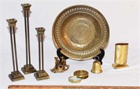 LOT - DECORATIVE BRASS, HAND HAMMERED CHARGER,