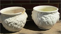2 Ceramic Planters (chipped-1 broken)