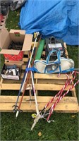 Pallet of outdoor equip, faucet and stovetop cover