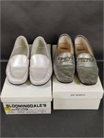 St John Gray Leather Loafer, Panema Silver Loafer