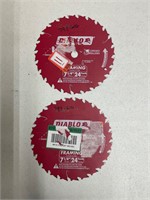 (2)  Diablo Framing 7-1/4" 24 TEETH BLADE