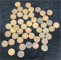 (50) Indian Head Cents Back to the 1800's