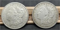 1921-D&S Morgan Silver Dollars
